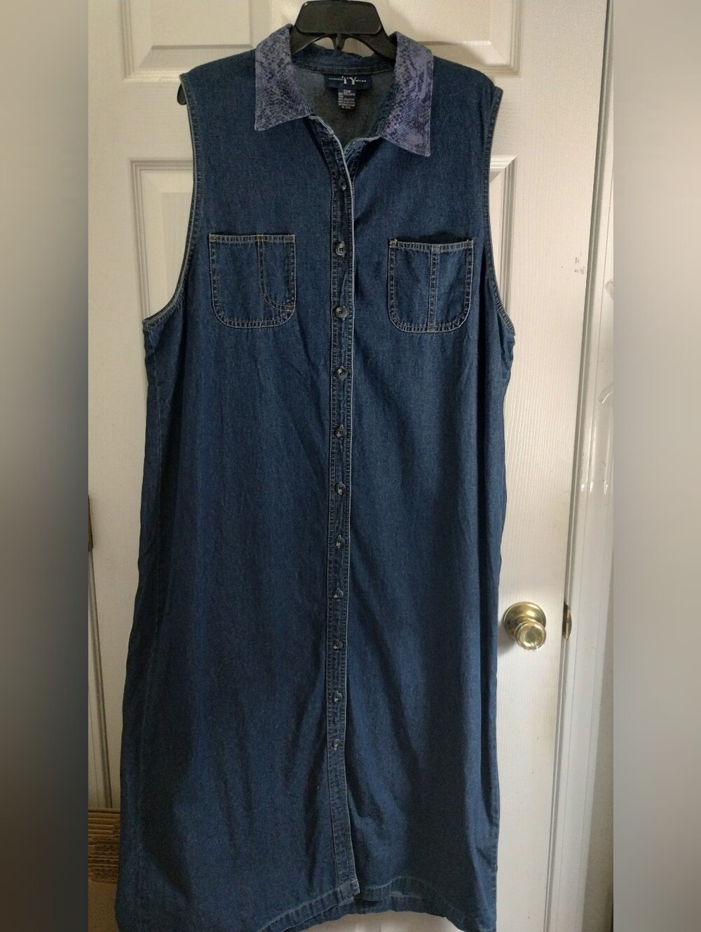 Plus Size Original TY Wear Sleeveless Denim Button Front Maxi Dress